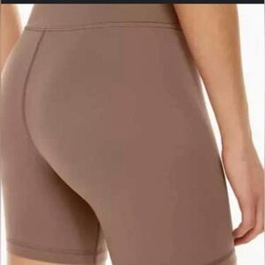 Aritzia TNA Hold It Atmosphere High Rise Bike Shorts - Tan